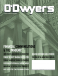 O'Dwyer's Magazine August 2020 issue cover page of a courthouse with a green filter over the page