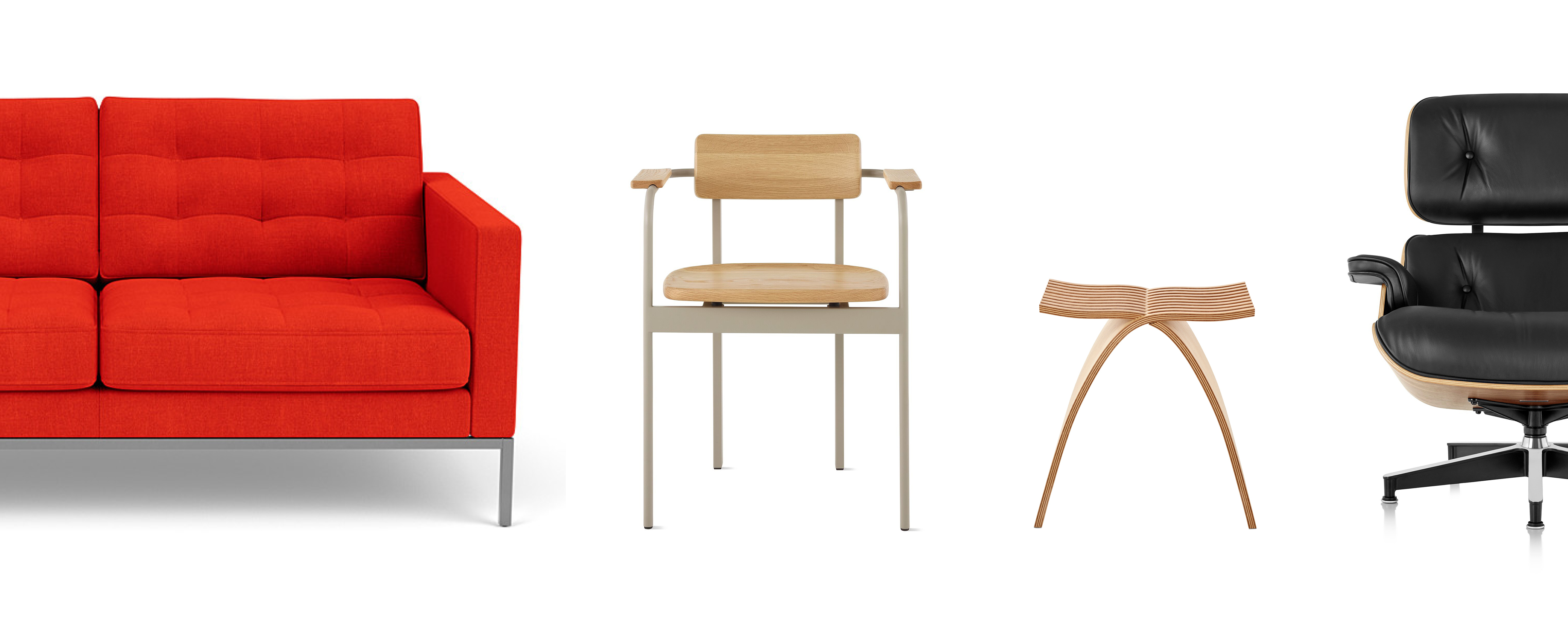 A collection of popular designs produced by Herman Miller designed by women