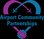 ACP logo, purple and blue colors with Airport Community Partnership verbiage 