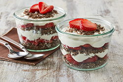 Image of chocolate strawberry yogurt parfait